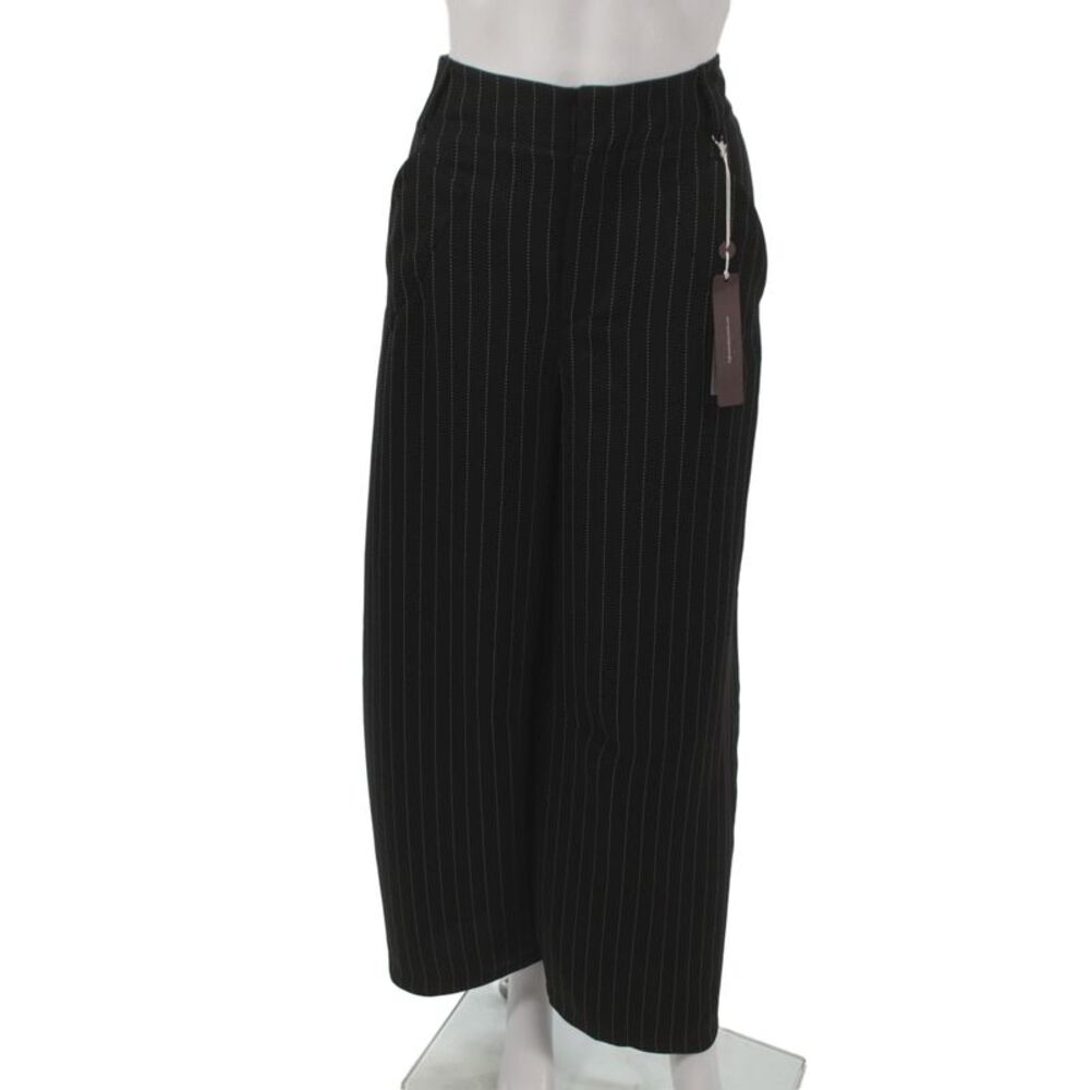 High Womens Black Pinstripe Dress Pants Hook & Eye Size 8